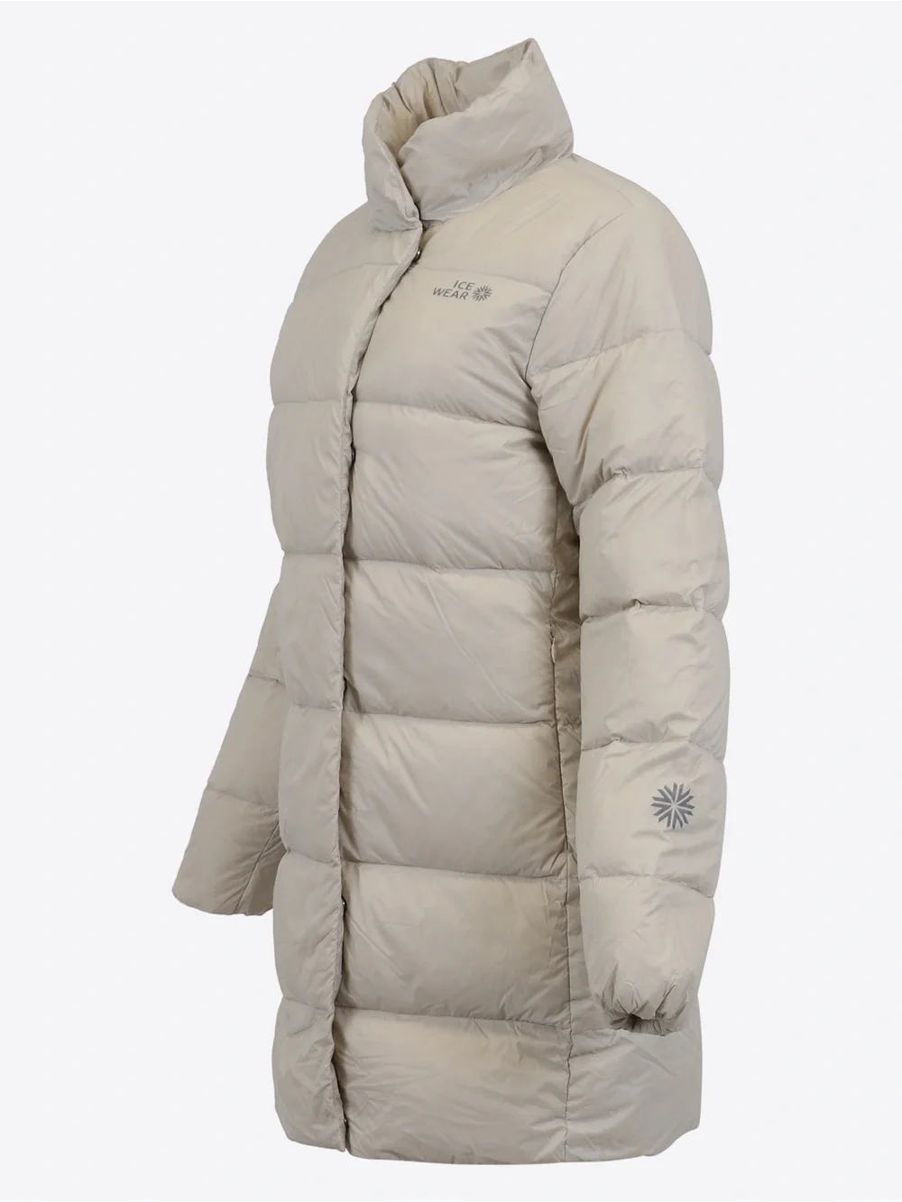 NWT Icewear Women's Kjós Down Jacket Coat Parka Small Ivory Beige Off White